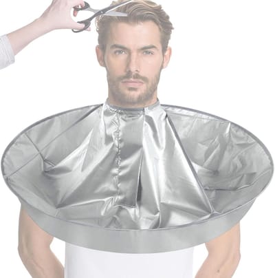 Haarknipmutsen - Kapperscape Paraplu - Thuis Kapsel Maken - Zilveren Coating - 60 cm Diameter - Zwart