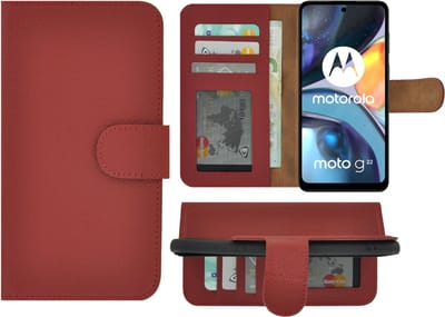 MoDo hoesje Geschikt voor Motorola Moto G22 - Leer Book Case - Rood
