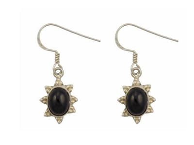 Zilveren oorbellen Onyx 925 zilver (incl. oorbelstoppers)