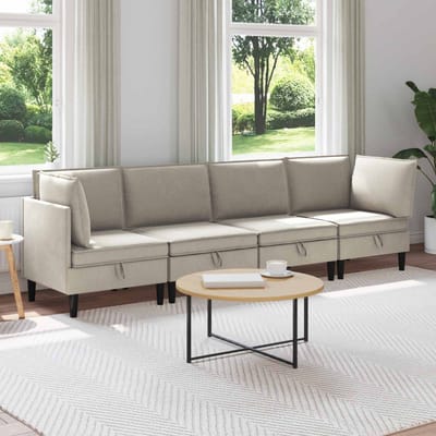 vidaXL - Woonkamer - Meubelset - 4 - st - Havermout - Stof