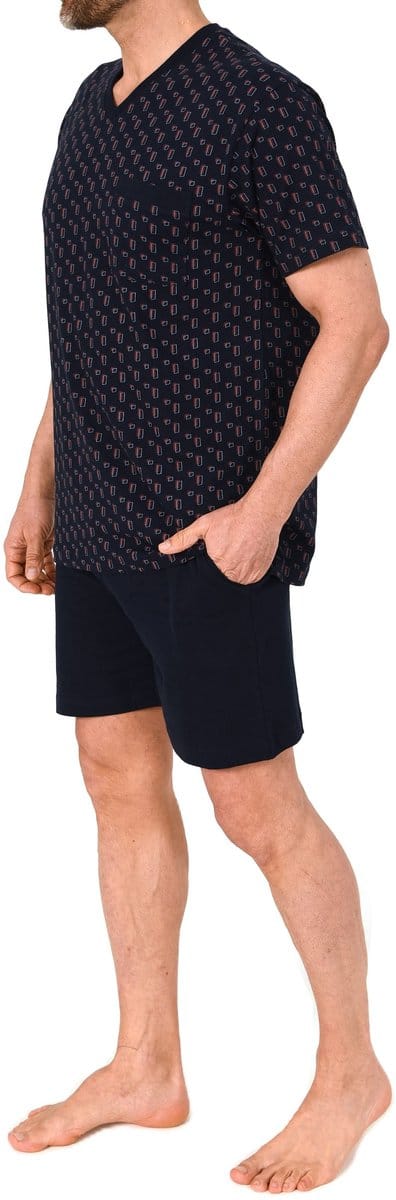 Normann heren shortama met korte mouwen – pyjama met V-hals, ook in grote maten
