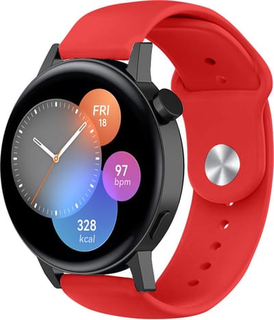 Strap-it Siliconen sport bandje - geschikt voor Huawei Watch GT 2 42mm / GT 3 42mm / GT 3 Pro 43mm - zwart