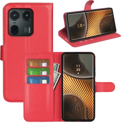 MobyDefend Hoesje - Geschikt voor Motorola Edge 50 Ultra - Kunstleren Wallet Book Case (Sluiting Voorkant) - Rood
