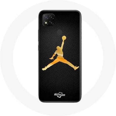 Coque - Maniacase - Xiaomi Redmi 9C - Souple - Jaune - Michael Jordan logo jaune