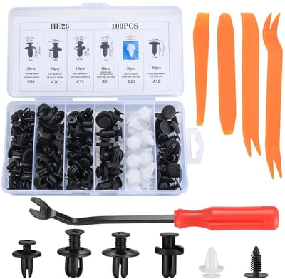 Auto Bevestigingsclips, 105 stuks universele bevestigingsclips, deurpaneel bevestigingsclips kunststof clips klemmen bumpers kunststofnieten, nieten pinnen reparatieset