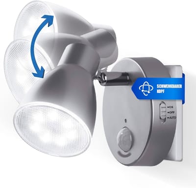 Trango 2635-014 LED-sensor nachtlampje * MILO * met bewegingssensor en automatische functie in zilver veiligheidslicht Direct 230V, socketlamp, wandlamp, oriëntatielicht, nachtlamp, socket light