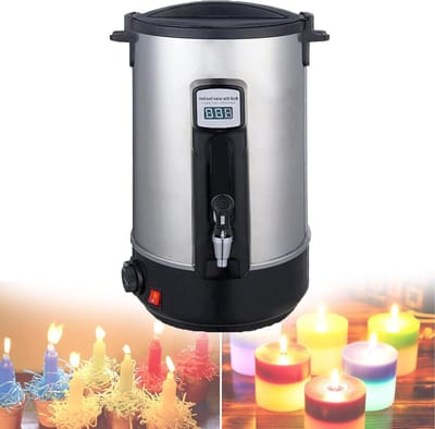 Wax Smelter - Kaarsen Machine - Kaarsen Maken - Precisie Temperatuur - 10.8 Liter - Zilver