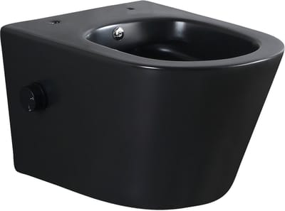 Wiesbaden Vesta Wandcloset Rimless met Bidetkraan Koud Water - Mat Zwart