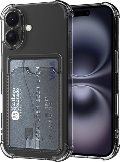 Cazy hoesje met Pasjeshouder geschikt voor iPhone 16 Hoesje met Pashouder - Flexibel Materiaal - Transparant