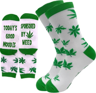 Tutti Footi - Stoner sokken met grappige tekst op zolen: 'Today's Good Mood is Sponsored by Weed' - maat 40-45