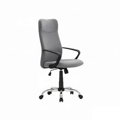 Bureaustoel ergonomisch 63x63x110-120cm Grijs, verstelbare hoogte en kantelbare rugleuning, dikke zachte zitting, comfortabele stoffen bekleding, maximaal draagvermogen 120 kg, geschikt voor thuiswerk en werkruimtes