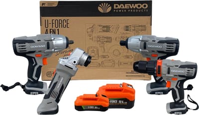 Gereedschap Set - Daewoo DAMWS266 - Schroef-boormachine - Haakse slijper - Moerklopper