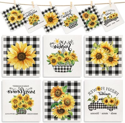 Schaal doek - Keukendoek Afdroogdoek - Keuken opruimen - Bloemen patroon - 6 stuks - Niet gespecificeerd