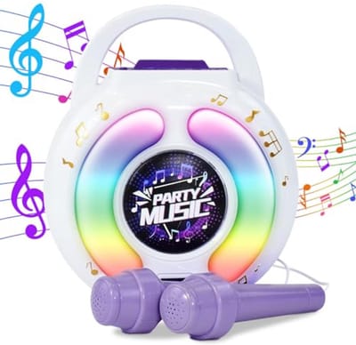 Multifunctionele Karaoke Machine voor Kinderen met Microfoons en LED Licht