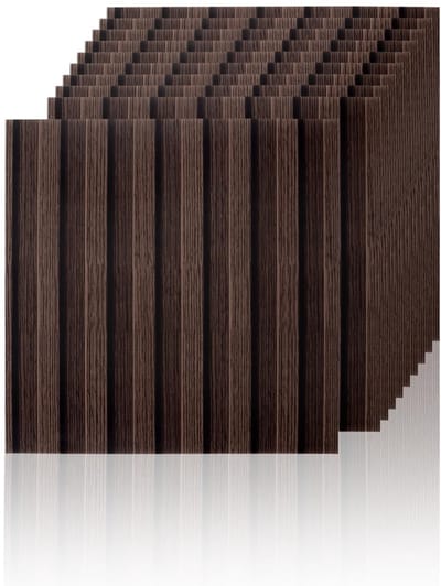 Dailygoods- Muurpanelen 10 stuks - Zelfklevende Stickers - Waterdichte Tegelstickers - Bruine Strepen - Geschikt voor Slaapkamer/Woonkamer/Keuken - 30x30 cm - Wanddecoratie