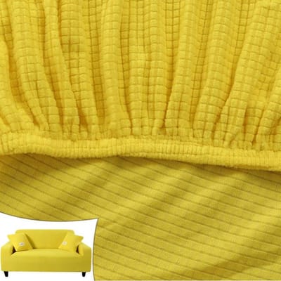 Housse de canapé d'angle élastique Jacquard Polaire Simple Housse de canapé Forme en L Housse de canapé Housse de banc Ensembles 1 /2 /3 /4 places Housse de protection 4-seat 235-300cm