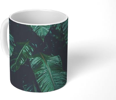 Mok - Koffiemok - Jungle - Palmboom - Bladeren - Tropisch - Mokken - 350 ML - Beker - Koffiemokken - Theemok