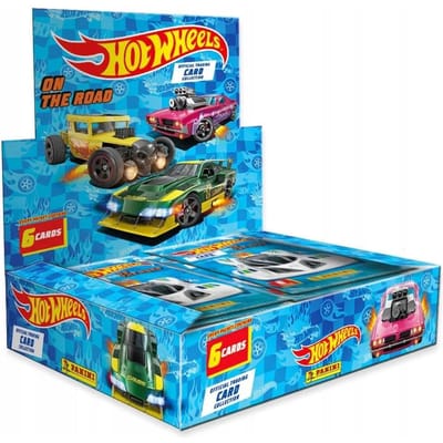 Panini hot wheels kaarten tcg box 24 zakjes met 144 verzamelkaarten