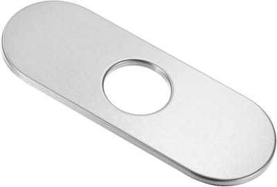 Ovalen Dekplaat voor Kraan, 15.5 cm Gatenafdekking voor Badkamer/Wastafel, Roestvrijstaal, Brush Silver Afwerking