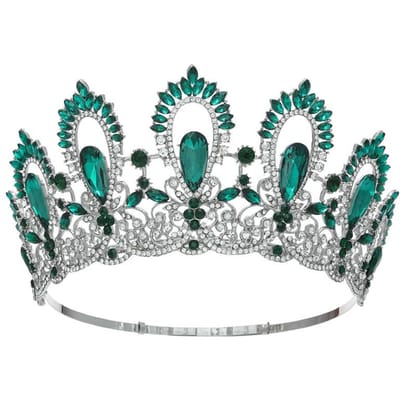 Elegante Barokke Koninklijke Koningin Diadeem Grote Kristal Bruidskroon Prinses Tiara's Hoge Schoonheidswedstrijd Grote Kroon Bruiloft Bruiden gray