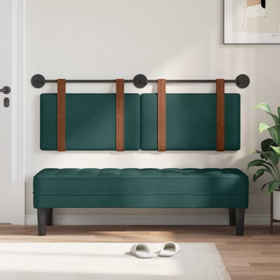 vidaXL - Hangend - hoofdbord - Effen - Donkergroen - 130 - x - 55 - x - 5 - cm - Antiek - PU