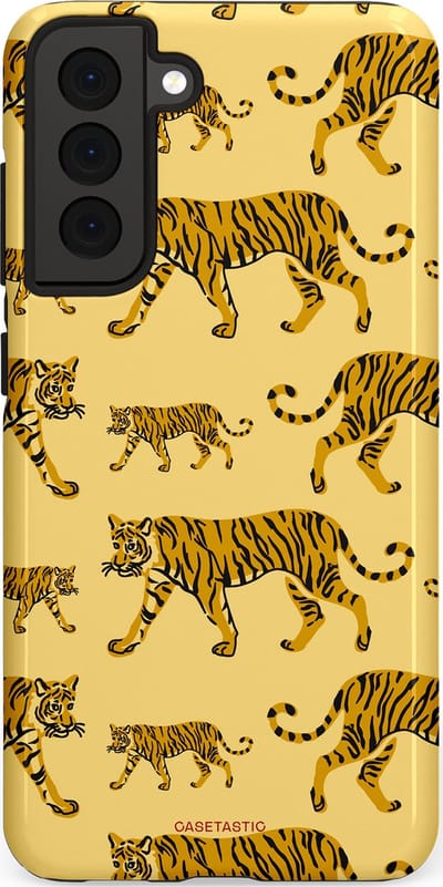 Casetastic Hoesje Geschikt voor Samsung S21 FE - Stijlvolle Beschermende Duo-layer Case - Streep van de natuur