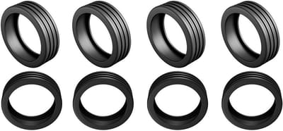 Koffers met wielen - Set van 8 bagagewielhoezen - Zwart - Geschikt voor 8 spinner-wielen - Bagagebeschermers - Kantoor - Mode - 3.1 x 2.1 x 1.0 cm.