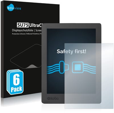 Savvies - Screenprotector voor Kobo Aura H2O Edition 2 - Folie Beschermfolie transparant 6 Stuks