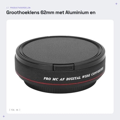 Dailygoods- Groothoeklens 62 Mm - Groothoekadapter - Aluminium + Ical Glas - 0,45X Vergroting - Geschikt voor Camera's - Ideaal voor Landschapsfilms - Camera Lens