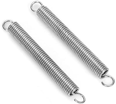 Set van 2 roestvrijstalen trekveren, 1,2 mm x 10 mm x 70 mm, dubbele haak spanveer voor veelzijdige toepassingen