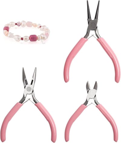 Kleine punttang - Mini tang set - Sieraden maken - Anti-slip grip - 3 stuks - Roze