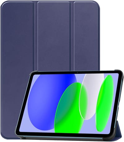Hoesje Geschikt voor Apple iPad A16/A18 (2025/2026) - 11 inch (11e & 12e generatie) - Dun & Stevig - Trifold Bookcase - Hard Cover - Hardcover Book Case - Tablet Hoes - Donkerblauw