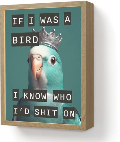 Wandlamp 30x40 cm - Oplaadbaar - Parkiet - Turquoise - Quotes - Decoratie - Wandlampen binnen woonkamer - Slaapkamer lamp - Decoratieve nachtlamp - Vloerlamp draadloos