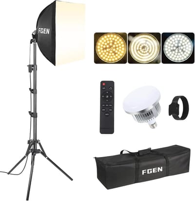 Professionele Softbox Set voor Fotostudio - 70 cm Octagon, LED Verlichting met Verstelbaar Statief voor YouTube en TikTok