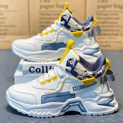 Heren Sportsneaker Mode Vetersluiting Kleurblok Platform Schoenen High Top Straat Loopschoenen voor Heren Cultuur Casual Sneakers 40 gray