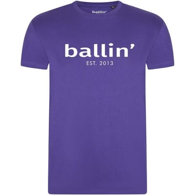 Heren Tee SS met Ballin Est. 2013 Regular Fit Shirt Print - Paars - Maat XXL