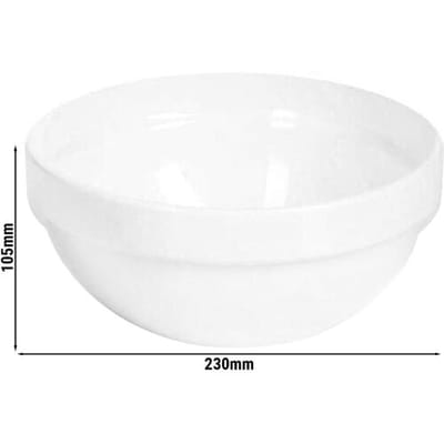 GGM Gastro (6 Stück) Schale - CASUAL MAXI - Melamin - 2,5 Liter - Ø 230mm - Weiß