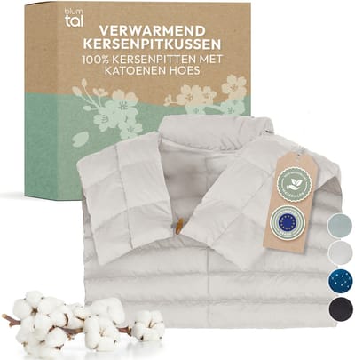 Blumtal Kersenpitkussen - Kersenpitkussen met 100% kersenpitvulling - Kersenpitkussen Magnetron - Oeko-TEX gecertificeerd 100% katoenen overtrek - Nekkussen - Warmtekussen nek & schouder - Beige