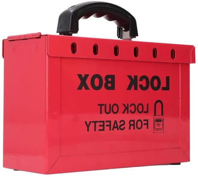 Draagbare Lockout Tagout Box met 13 Gauge Slot, RVS, Grote Capaciteit voor Veiligheid en OSHA-naleving, Met Scharnierend Deksel en Barrière