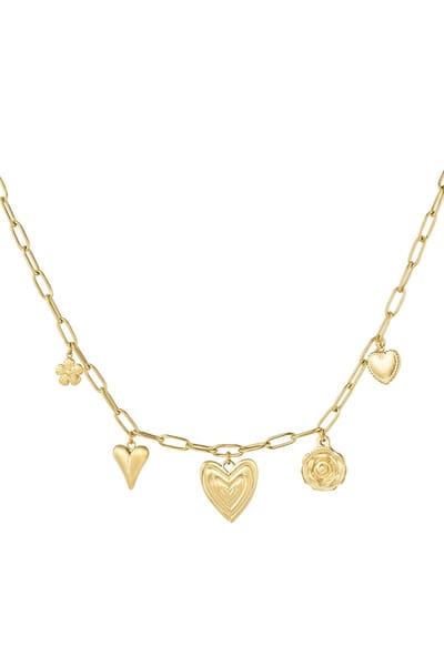 Schakelketting met Hanger Dames - Hoogwaardig RVS / Roestvrij Staal - Waterproof & Hypoallergeen - Goud