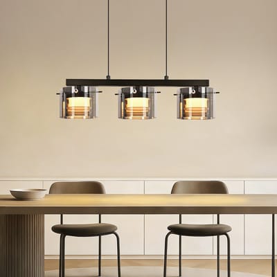 NETTLIFE LED Hanglamp – 3000K Warmwit – 24W – Metaal Glas – 157cm – Modern – Voor Eetkamer Woonkamer Keuken-excl. lichtbron
