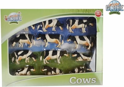Paasartikelen - Kids Globe Koeien Zwart/wit Liggend En Staand 12stuks 1:32