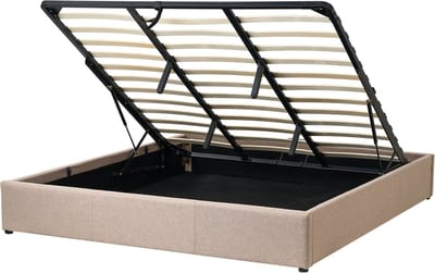 DINAN - Tweepersoonsbed - Lichtbruin - 180 x 200 cm - Polyester