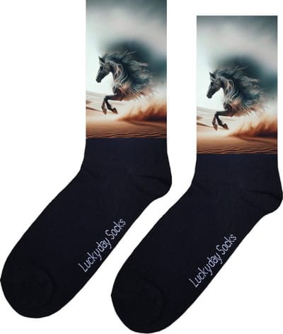 Paard - Verjaardag cadeau - Grappige sokken - Print sokken - Leuke sokken voor heren en dames - Moederdag - Vaderdag - Cadeau voor hem en haar - Kerstcadeau - Vrolijke sokken - Valentijns cadeau - Beterschap - Opkikker - horse Socks - 37-44