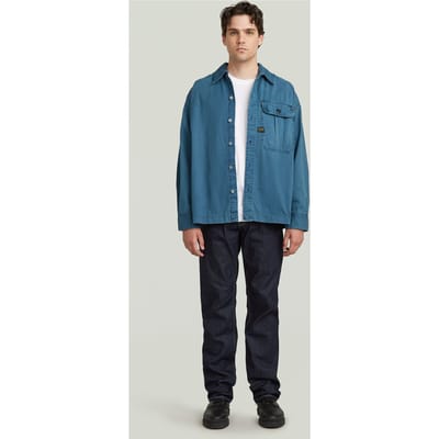 G-Star Pleated 1-pkt Boxy Shirt L/s Faded Indigo Gd Taglia: S | Camicie Casual Outlet | Uomo | Blu