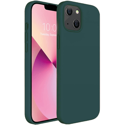ShieldCase telefoonhoesje geschikt voor Apple iPhone 13 Mini silicone case - donkergroen - Siliconen hoesje - Shockproof case hoesje - Backcover case