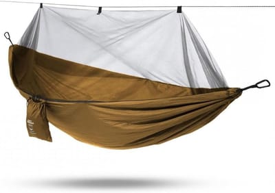 Hangmat met net - Kampeerhangmat - Ontspannen buiten - Geïntegreerd muggennet - 275 x 150 cm - Coyote