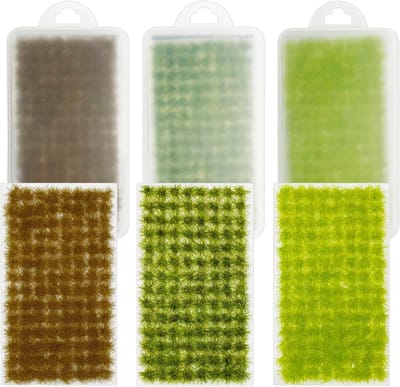 312PCS Static Grass Tuft Set met 3 Kleuren voor Modelspoorweg en Miniatuurlandschappen - Ideaal voor Diorama's en Creatieve Projecten