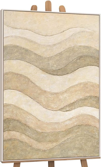 Canvas schilderij handgeschilderd shadows and sand abstract – YS-Art Gallery – Luxe wanddecoratie voor woonkamer – Modern schilderij voor slaapkamer en hal