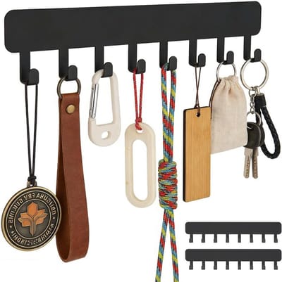 Set van 2 wand sleutelhouders - roestvrij staal - ruimtebesparend en stevig - ideaal voor dagelijkse gebruik - ShopVlot